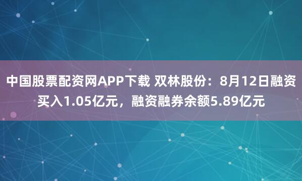 中国股票配资网APP下载 双林股份：8月12日融资买入1.05亿元，融资融券余额5.89亿元