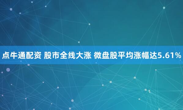 点牛通配资 股市全线大涨 微盘股平均涨幅达5.61%